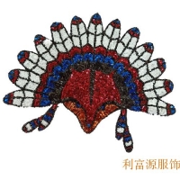 深圳刺繡廠家直銷服裝珠片亮片繡花章仔卡通翻片珠片繡布貼